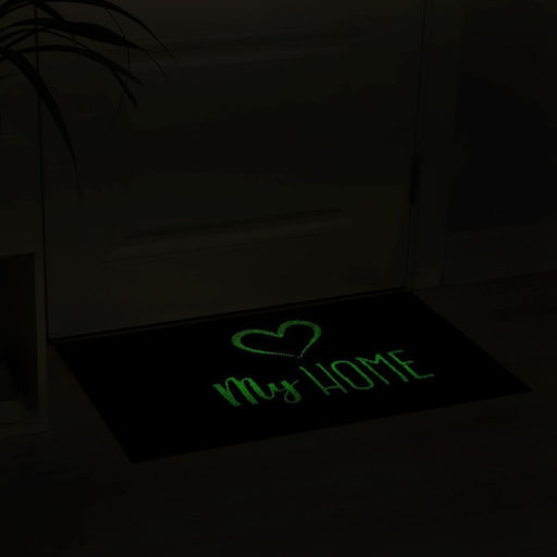 Коврик придверный Доляна My home, 50×80 см, влаговпитывающий, светящийся в темноте, чёрный