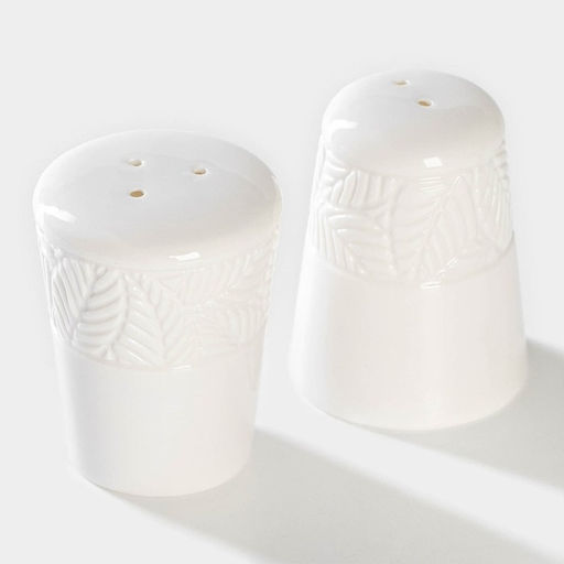 Набор для специй фарфоровый Magistro Сrotone, 2 предмета: солонка, перечница, 90 мл, 67,5 см, цвет белый  фото 5