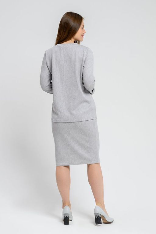 Юбка трикотажная прямая серое - Odis фото 5