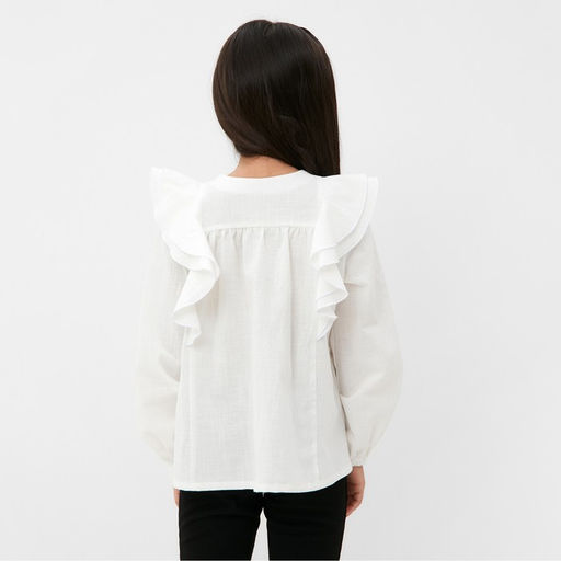 Рубашка для девочки KAFTAN, белая, размер 32 (110-116 см)