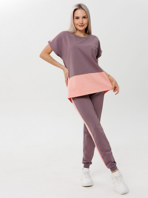 Костюм женский К-209 (футер с лайкрой) Чёрно-красная