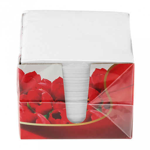 Салфетки бумажные "Tulip" 13х10х13см, 2-х слойные 24х24см, 85 штук в коробочке, белый (Россия)