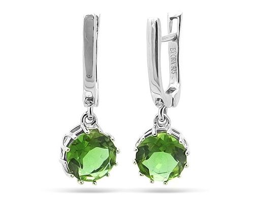 Серьги из серебра султанит, Бранль