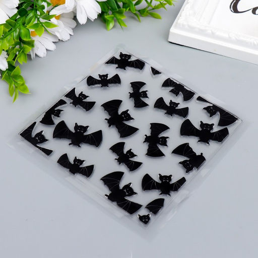 Штамп для творчества силикон "Летучие мышки" 14х14 см