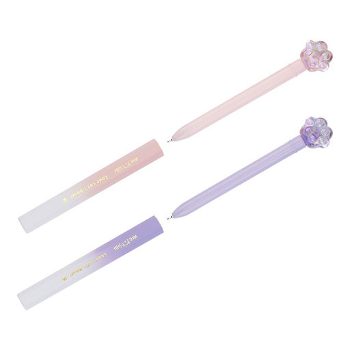 Ручка шар. MESHU "Glossy Paw" (MS_65681) синяя, 0.7мм, корпус ассорти, с фигуркой