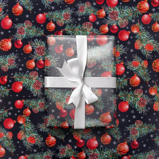 Цена за 10 шт. Упаковочная бумага на Новый год Шары на ветвях, 70 х 100 см, глянцевая - Дарите счастье фото 4