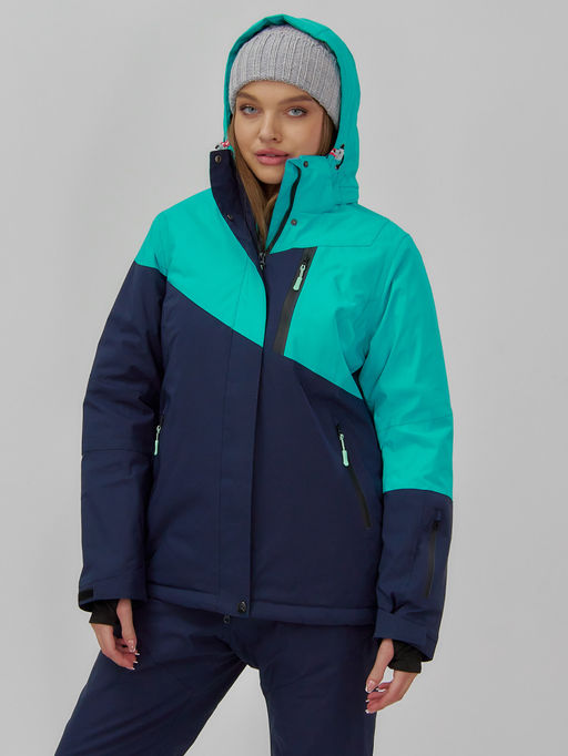 Горнолыжный костюм женский зимний бирюзового цвета 0707Br - Chunmai фото 11