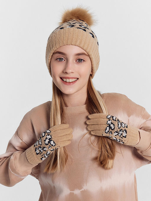 Перчатки детские с леопардовым узором - Mark formelle фото 8