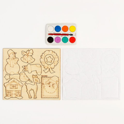 Роспись по дереву. Магнитный набор Новый год - Лесная мастерская фото 4