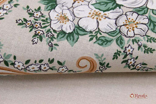 Перкаль Беатрис (Гол.платок 0,74м*0,81м) цв.бежевый, ш.1.5м, хл-100%, раппорт 81см - Купава фото 2