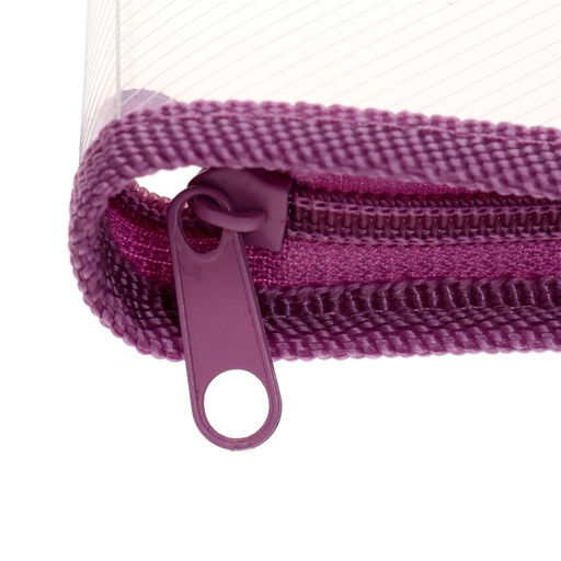 Папка пластиковая А5, 230 х 180 х 25 мм, молния вокруг, Calligrata Офис, ПМ-А5-01, 0.5 мм, прозрачная, Pastel, сиреневая  фото 4