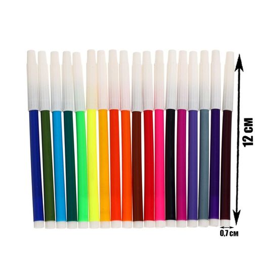 Фломастеры 18 цветов Машинка, невентилируемый колпачок - Calligrata фото 4