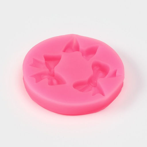 Молд Доляна «Бантики», силикон, 5.4×5.4×1 см, розовый