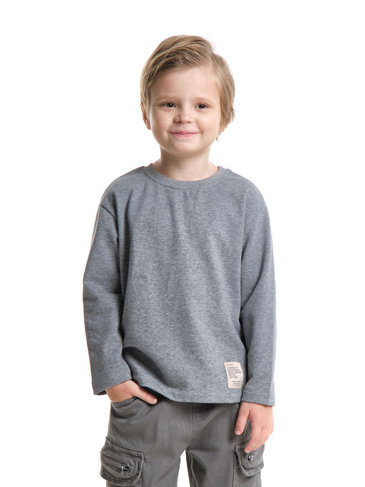 Толстовка для мальчика с шевроном 22-1124 темно-серый меланж - Mini maxi фото 10