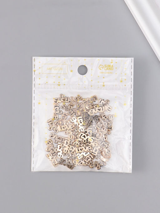 Цена за 2 шт. Пластиковый элемент, декоративная подвеска «Арт Узор. Love ажурная», набор 50 шт., 1×1.3×0.2 см