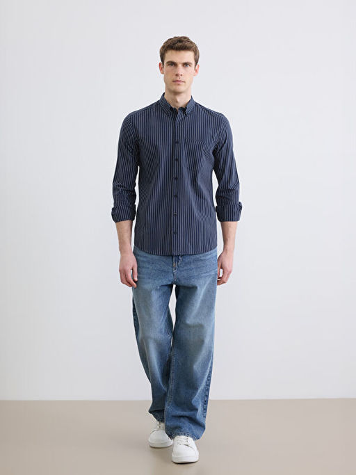 Regular Fit ?izgili Arm?rl? Erkek G?mlek