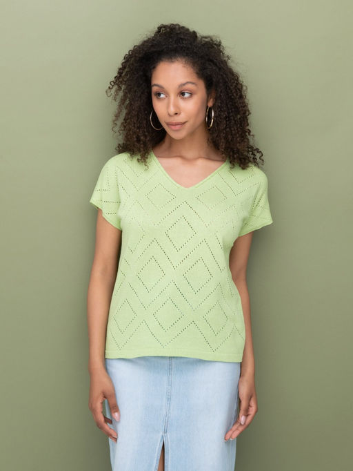 Джемпер короткий рукав л1128 салатовый