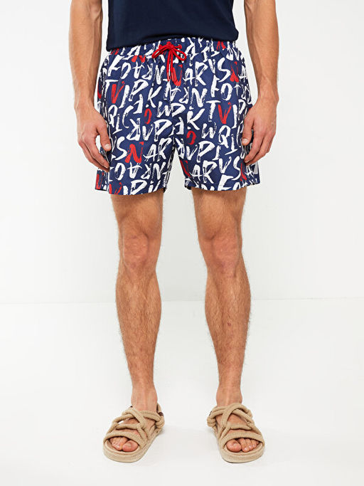 K?sa Boy Desenli Erkek Deniz ?ortu