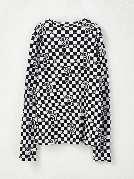 Bisiklet Yaka Bask?l? Uzun Kollu K?z ?ocuk Ti??rt - Waikiki фото 2