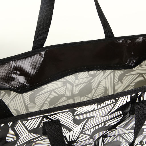 Сумка хозяйственная на молнии, 18 л, 40×15×30 см, чёрная/белая