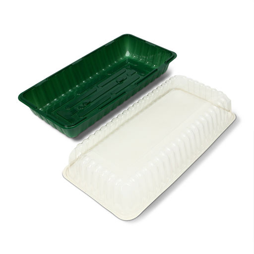 Цена за 5 шт. Мини-парник для рассады, 43 × 21 × 12 см, без вставок, пластик, Greengo