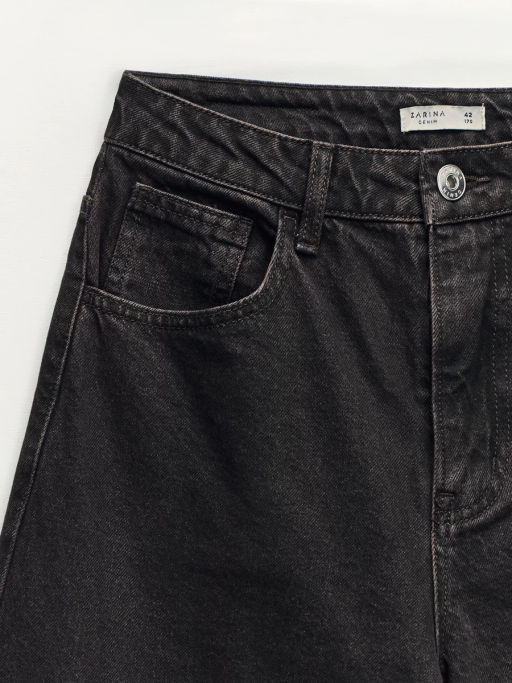 Джинсы barrel с высокой посадкой укороченные / Zarina  фото 3