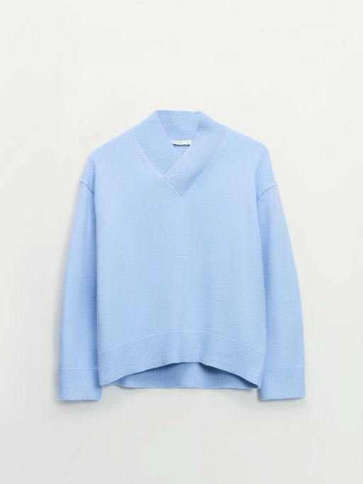 Джемпер оверсайз с V-образной горловиной / Zarina фото 7