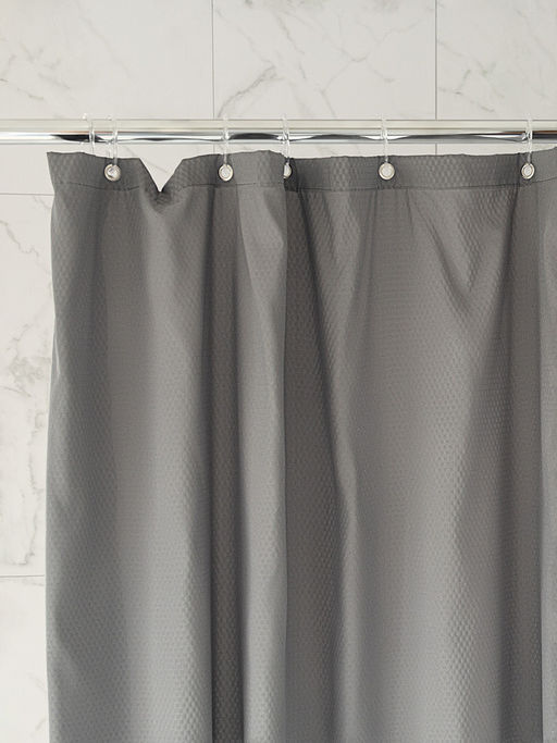 Шторка для ванной 200x200 серый микрофибра - Denastia фото 6