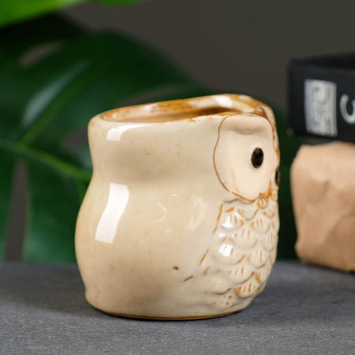 Декоративный горшок для цветов «Сова Ава» керамический, 150 мл, 6×6×6.5 см, МИКС