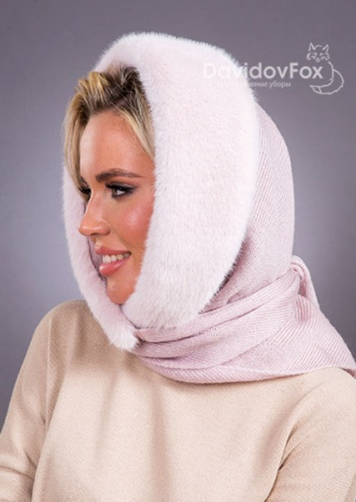 Платок трикотаж экомех дымчатая роза