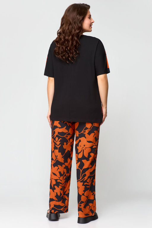 Костюм Svetlana Style 1567 черный+оранжевый листик