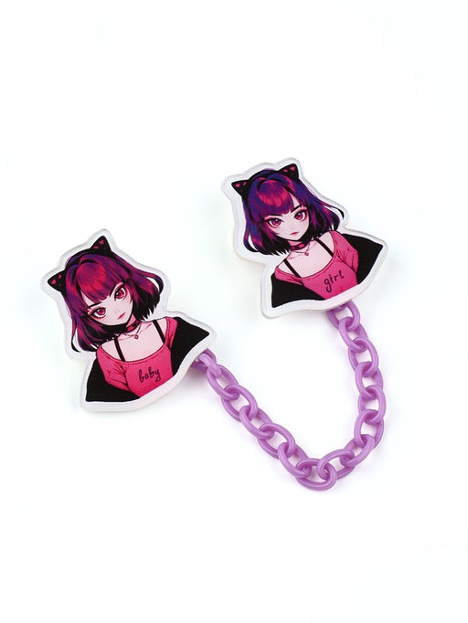 Цена за 2 шт. Значки на цепочке Верь в чудеса, 13?10 см, набор 2 шт.