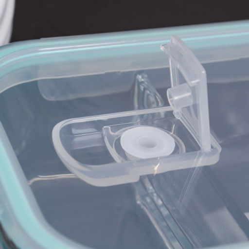 Контейнер прямоугольный с разделителем 640 мл, крышка с клапаном, стекло / R-640/2TQ /уп 36/ - Галеонтрейд фото 6