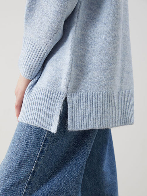 Bisiklet Yaka Kad?n Triko Tunik