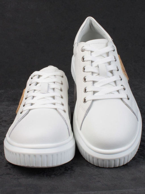 05-SD12-1D WHITE Кроссовки женские (натуральная кожа)