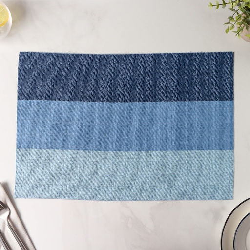 Цена за 12 шт. Салфетка сервировочная на стол «Три полосы», 45×30 см, голубая