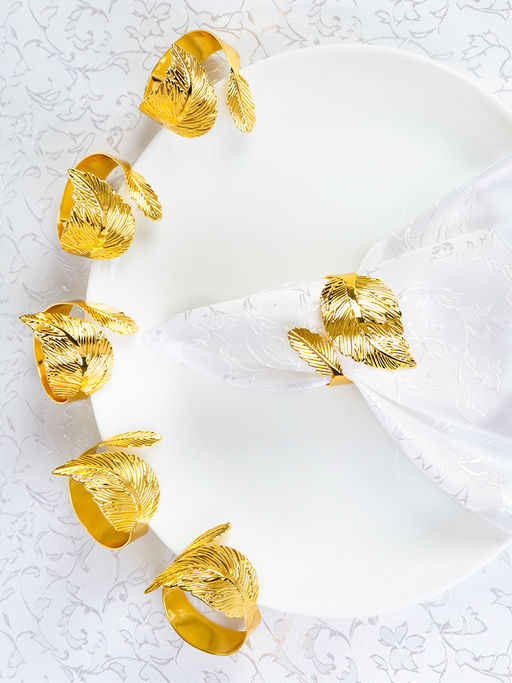 Кольца для салфеток 6 штук Лавр Золото / JG12 /уп 50/ - Галеонтрейд фото 4