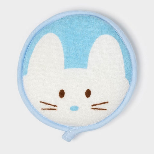 Мочалка детская для купания Доляна «Мышонок», d=11.5 см, голубая