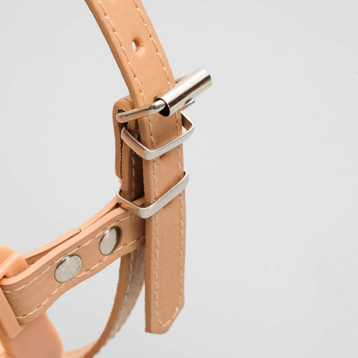 Намордник пластиковый №4 с ошейником из эко кожи ОМ 26 см ДН 9 см ОШ 43-57 см - Пижон фото 5