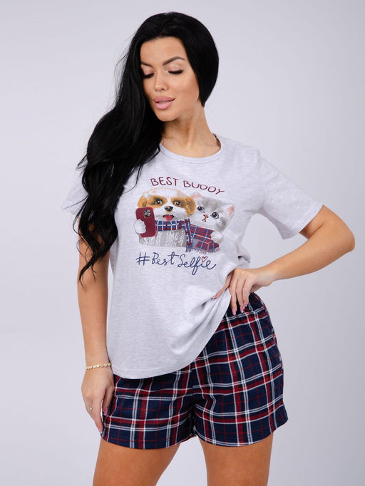 Пижама "Селфи" шорты, трикотаж