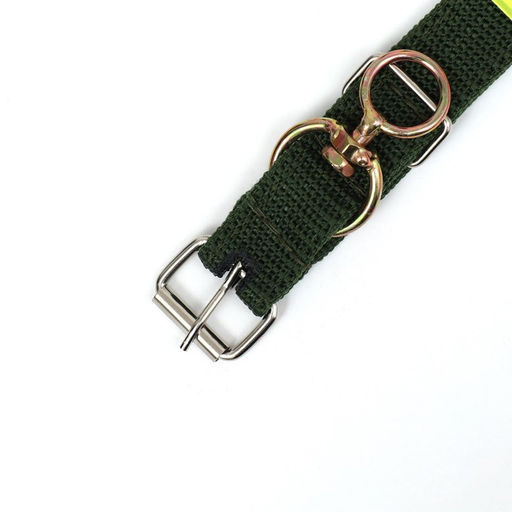 Ошейник двухслойный с вертлюгом, 2,5 см, зелёный, длина 58 см - Пижон фото 4