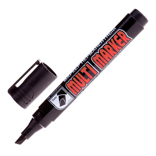 Маркер перманентный Crown Multi Marker 5 мм скошенный черный