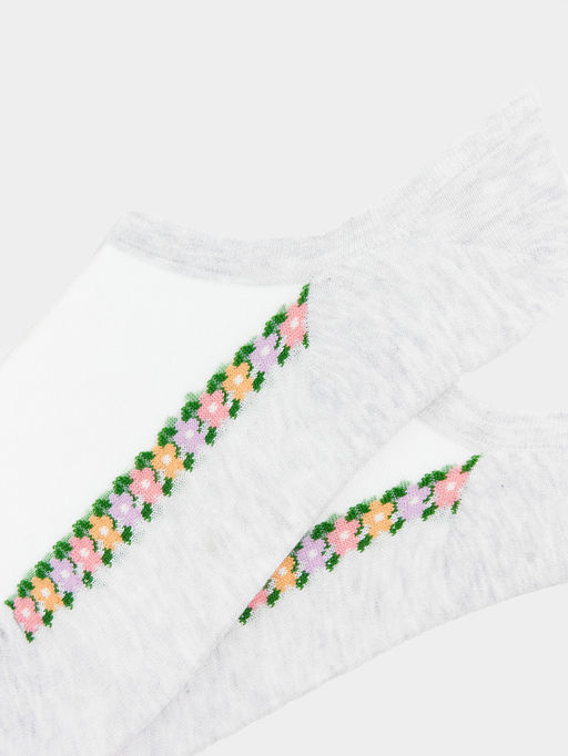 Цена за 5 пар! Носки женские светло-серые с прозрачной зоной на верхней части следа - Mark formelle фото 4