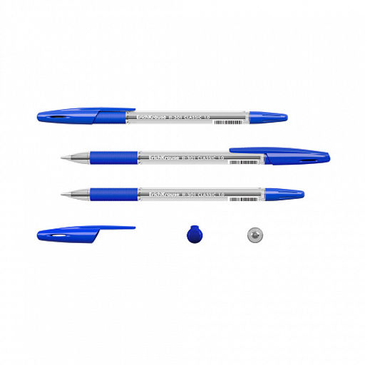 Цена за 50 шт. Ручка шариковая ErichKrause R-301 Stick&Grip Classic 1.0, цвет чернил красный (в коробке по 50 шт.)