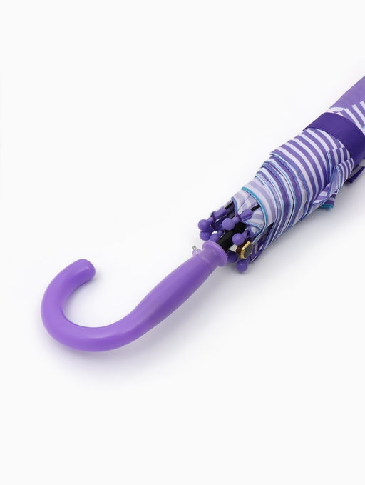 Зонт-трость детский п/авт R43/50 П/Э СТРЕКОЗА ручка-крюк сиреневый пакет