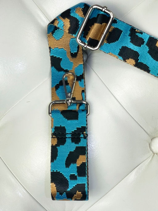 LACCOMA ремень 1000-леопард-3,8-бирюз/черн/золот полиэстр