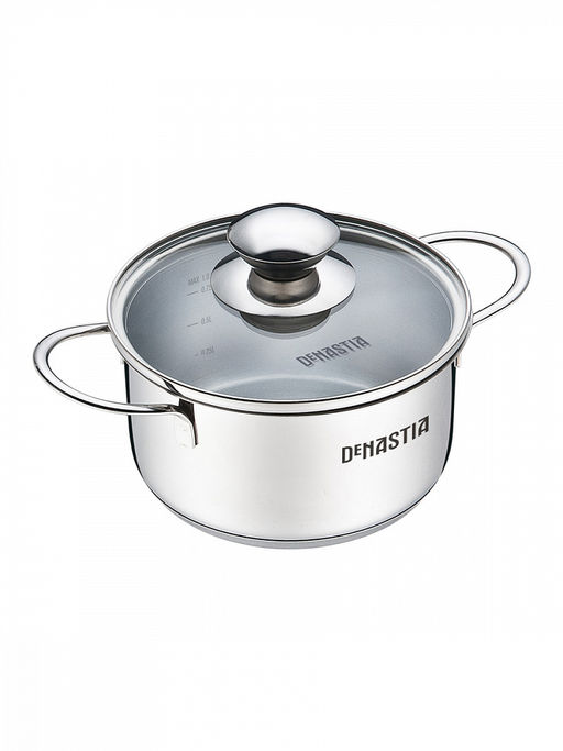 Кастрюля с крышкой 1л серебристый нержавеющая сталь