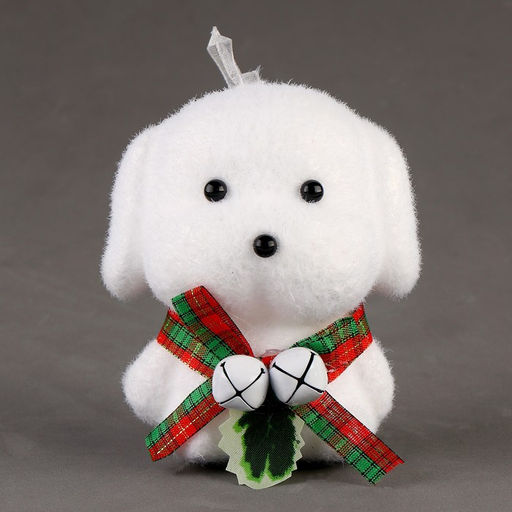 Ёлочная игрушка - подвеска из пенопласта «Собака» с колокольчиком, 9 см