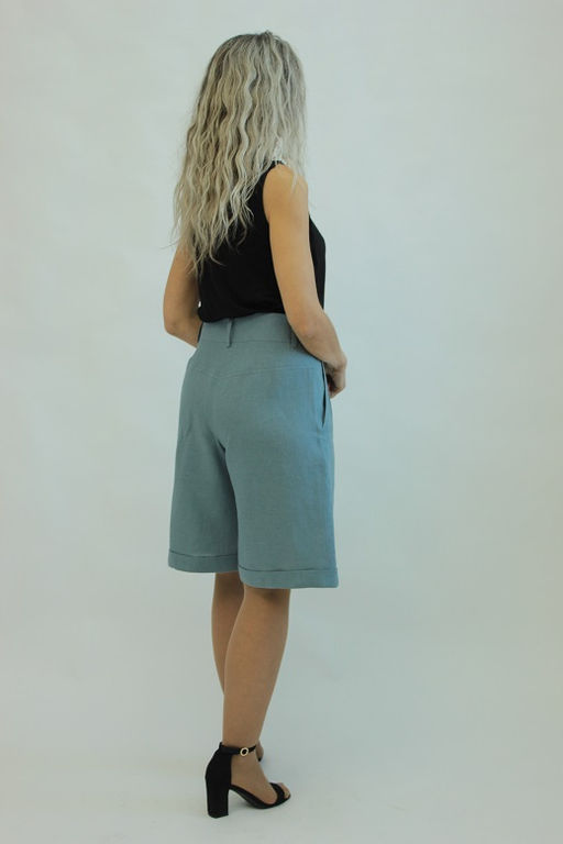 100% ЛЁН Шорты высокая посадка - Елецкие узоры фото 4