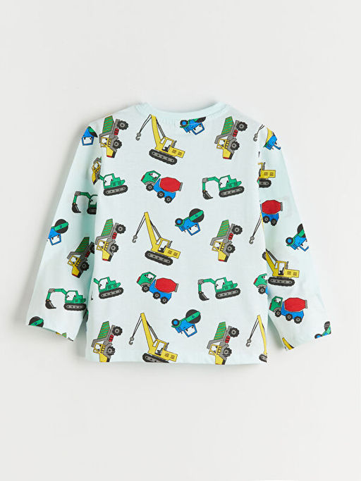 Bask?l? Erkek ?ocuk Penye Pijama Tak?m?